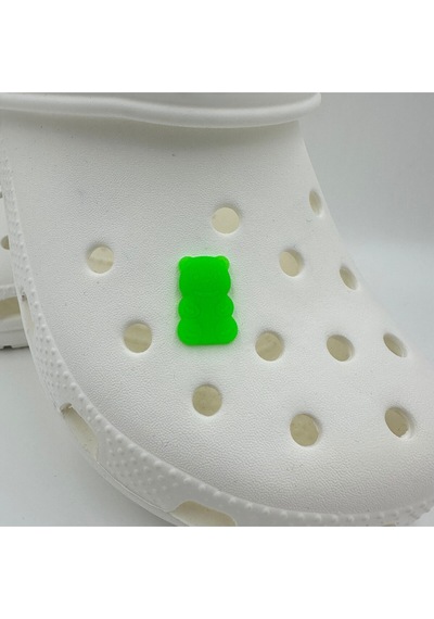 Crocs Terlik Süsü Ve Aksesuarı , Çanta Süsü Jibbitz Hribo Ayıcık Şeffaf Alt 04 Görsel Figür Aksesuar Neon Yeşil