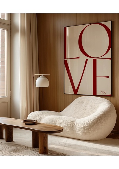 Çerçevesiz Poster Love You Minimal Ve Şık Tipografik