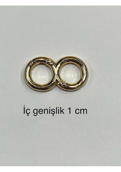 Karantuhafiye Çanta Halkası Yaylı İkili Model 1 Cm Gold Gold Çok Renkli