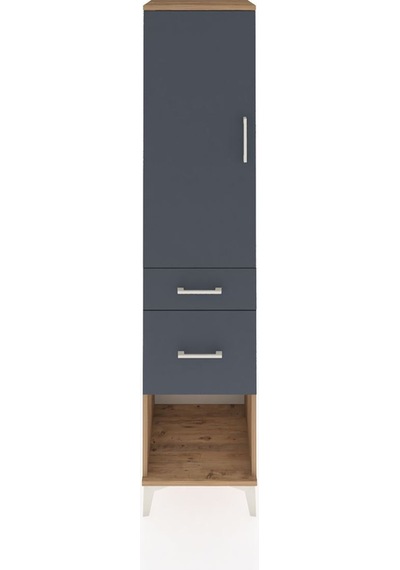Hyperion Dolap Tek Raflı 2 Çekmeceli Tek Askılı 44x44x195 Çam-antrasit Atlas Çam