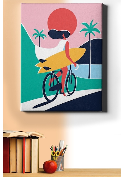 Webstyle Sayılarla Boyama Seti Çerçeveli Kasnaklı Sörfçü Kız 50x65 Cm