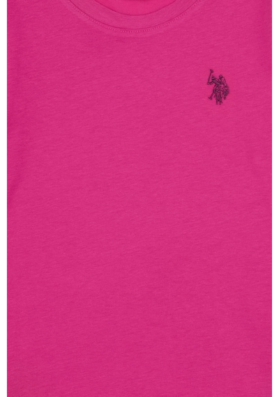 U.S. Polo Assn. Kız Çocuk Pembe Bisiklet Yaka Basic Sweatshirt 50317908-VR041