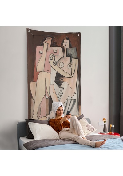Pablo Picasso - Adam Ve Kadın Soyut Duvar Örtüsü - Homme Et Femme-7329