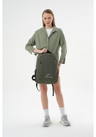 Cambridge Polo Club Unisex Çok Gözlü Günlük Sırt Çantası - Okul Çantası Haki-1472 Haki