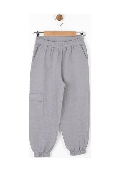 Nk Kids Kız Çocuk Bel Bel Paça Lastikli Pantolon-15564 Gri