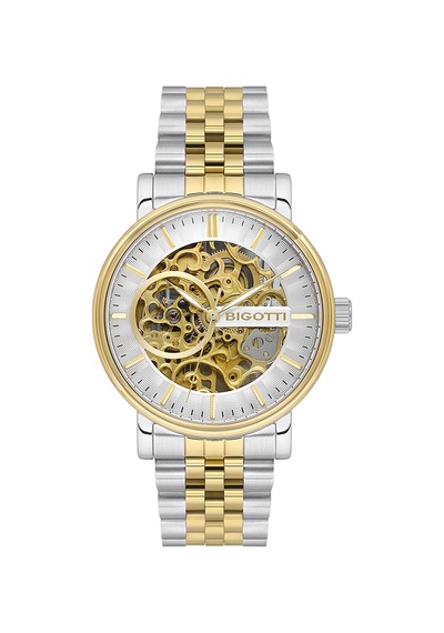 Bigotti Gold Gümüş Çelik Kordon Otomatik Erkek Kol Saati L-bg.1.10684-4 Gold - Gümüş