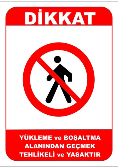 Yükleme Ve Boşaltma Alanından Geçmek Tehlikeli Ve Yasaktır Levhası Levha 15x21 Cm Sticker