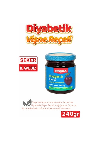 Diyabetik Vişne Reçeli 2 X 240 Gr