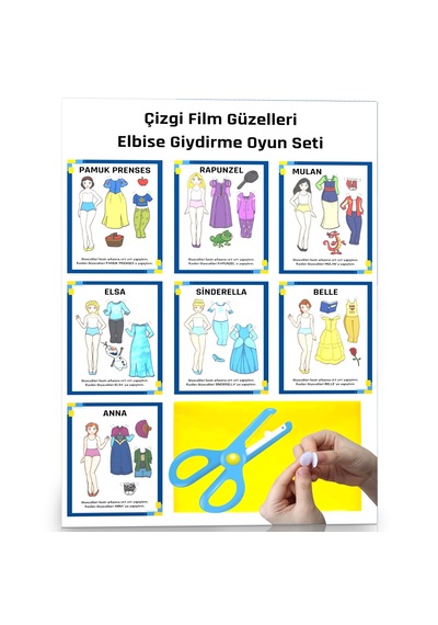 Elbise Giydirme Oyun Aktivitesi Çizgi Film Güzelleri