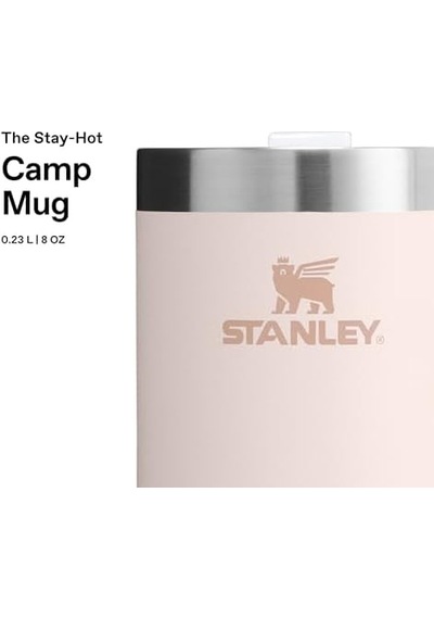 Classic Legendary Camp Mug Paslanmaz Çelik Termos Bardak, Pembe Kuvars Rose Quartz , 0.23 Litre Açık Beyaz