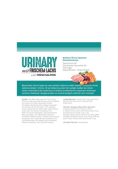 Nutri Feline Urinary Glutensiz Somonlu Düşük Tahıllı Yetişkin Kedi Maması 2 KG