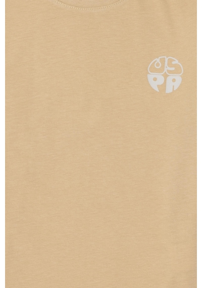 U.S. Polo Assn. Erkek Çocuk Kum Comfort Basic Bisiklet Yaka Tişört 50295503-VR085