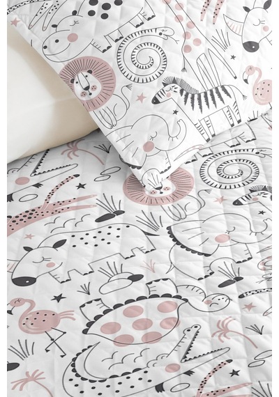 Evimde Bambaşka Safari Hayvanlı Çocuk Odası Tek Kişilik Pike Takımı-gri Pudra 160x220 CM Kapitone Yatak Örtüsü Evimde Bambaşka Safari Hayvanlı Çocuk Odası Tek Kişilik Pike Takımı-gri Pudra 160x220 CM Kapitone Yatak Örtüsü