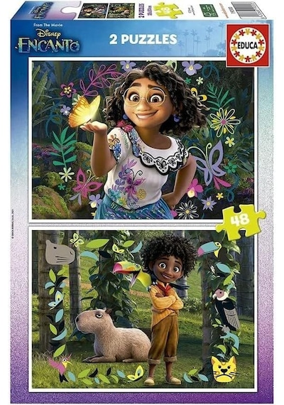 Educa 2x48 Parçalık İkili 4-6 Yaş Çocuk Puzzle - Encanto Sihirli Dünya- Kız Çocuk 1 Adet