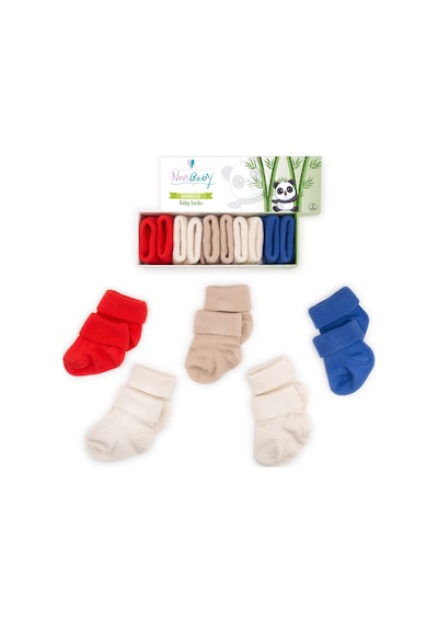 Novibaby 5'li Bambu Yenidoğan Bebek Çorap I Sailor I 0-6 ay Karışık Renk