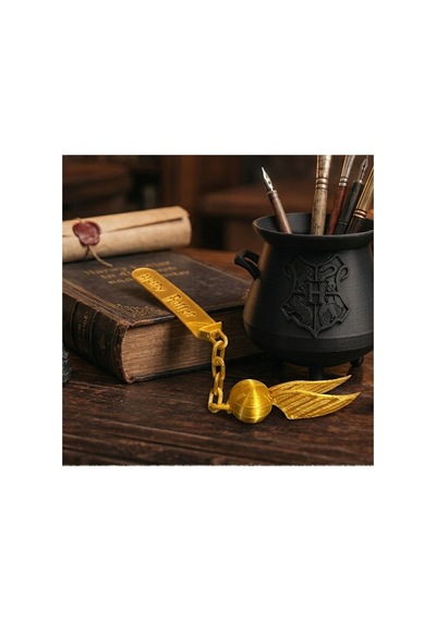 Golden Snitch Kitap Ayracı - Altın Kanatlı Sihirbaz Temalı Ayraç - Kitap Kurdu Hediyesi