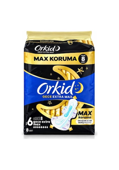 Orkid Max Koruma Gece Ekstra No:6 8li