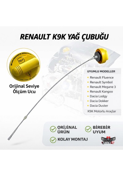 Renault K9k Motor Yağ Seviye Çubuğu 111513550r Clio 4 Symbol Fluence Duster Dokker Lodgy 1