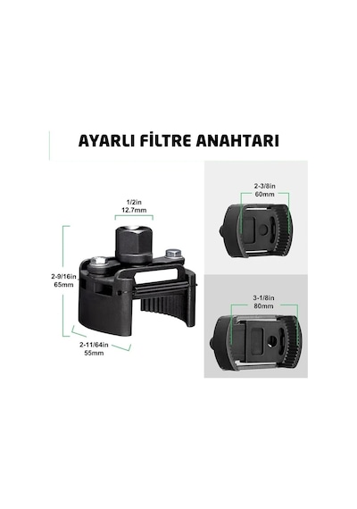 6274 Ayarlı Yağ Filtre Sökme Anahtarı 60-80 Mm