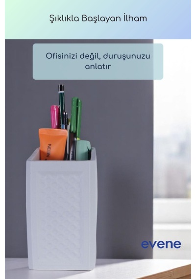 Kalemlik Masa Kalemliği Organizer Kalemlik Beyaz Renk Model 92 Çok Renkli