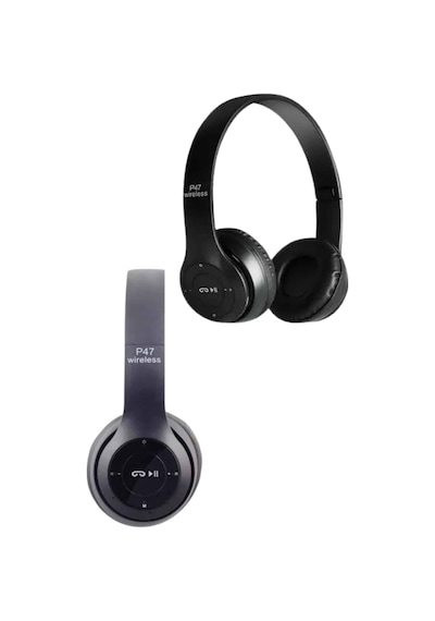 Bluetooth Kablosuz Kulaklık Siyah Wireless 5.0 Kulak Üstü Uzun Pil Ömrü
