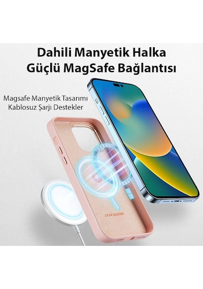 Dux Ducis Grit Series İphone 14 Pro 6.1inç Premium Magsafe Uyumlu Kılıf- 5775 Pembe