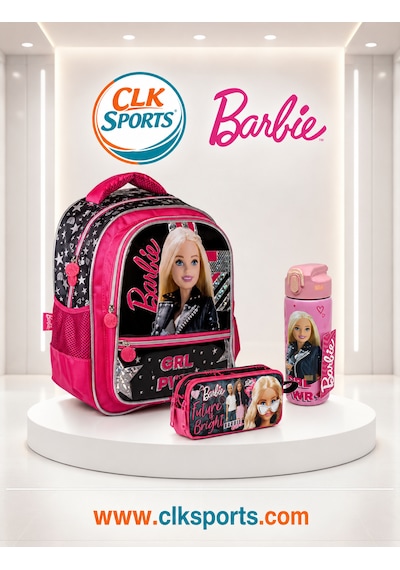 Barbie Okul Çantası , Kalem Kutusu , Lisanslı Çelik Matara 4296