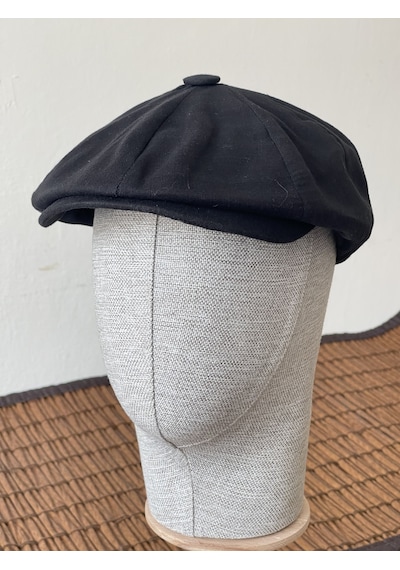 Aida Jewelss Yazlık Keten Peaky Blinders Kasket Dökümlü Astarlı Arkası Lastikli Kasket Şapka Siyah Aida Jewelss Yazlık Keten Peaky Blinders Kasket Dökümlü Astarlı Arkası Lastikli Kasket Şapka Siyah