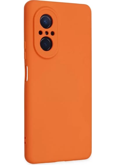 Newface Huawei Nova 9 Se Kılıf Nano İçi Kadife Silikon - Turuncu