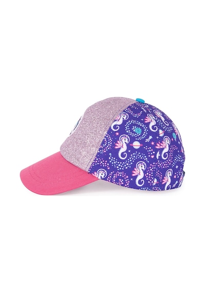 Milk & Moo Ayris 7-10 Yaş Kız Şapkası - Unicorn Temalı, Simli, Pembe-mor, Ayarlanabilir Yazlık