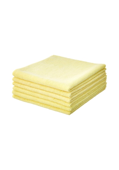 Mikrofiber Temizlik Bezi Pro Sarı 40x40 Cm - 20 Adet Şeffaf