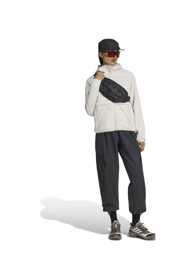 Adidas Multi Hybrid Kadın Ekru Kapüşonlu Mont