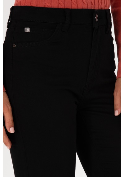 U.S. Polo Assn. Kadın Siyah Toohpick Fit Kanvas Pantolon 50309156-VR046