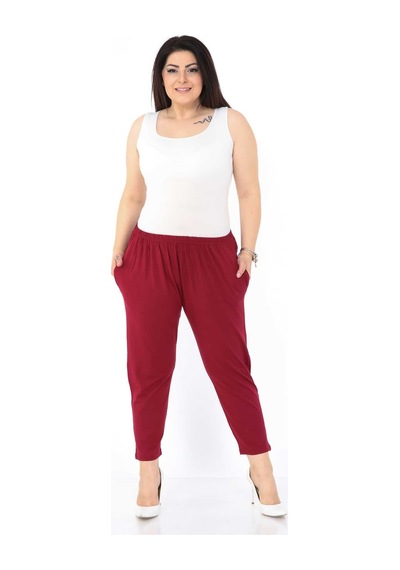 Bordo Esnek Pantolon 21C-0987