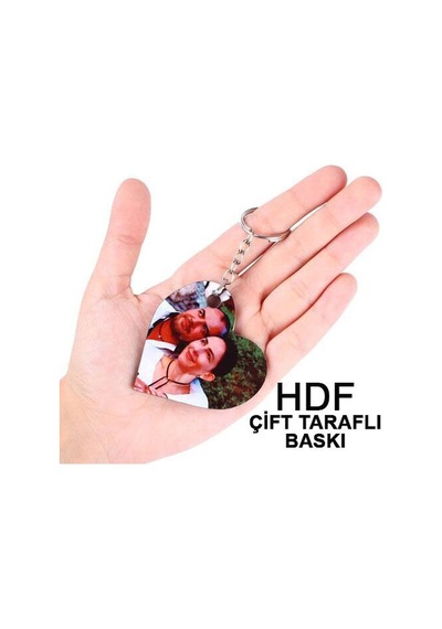 Hdf Çift Taraflı Anahtarlık - Kalp
