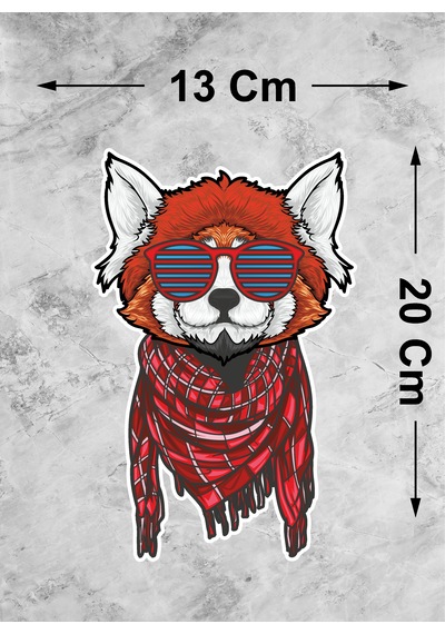 Gözlüklü Kedi Sticker - Araba Oto Motosiklet Karavan Cam Araç Sticker - 00296 20x13 Cm