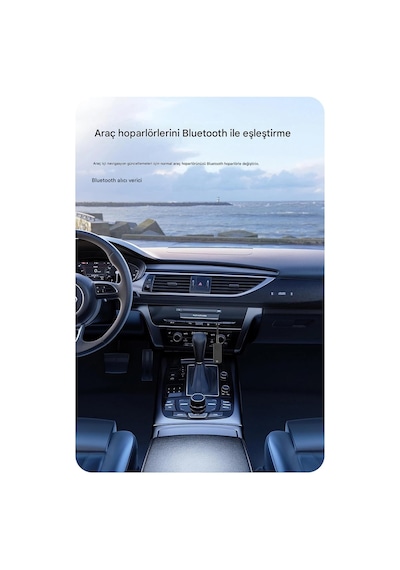 Bluetooth Adaptör 2in1, Alıcı Verici, Bluetooth 5.3, Aux Wireless, Araç Hoparlör Kiti, Model M06, Siyah