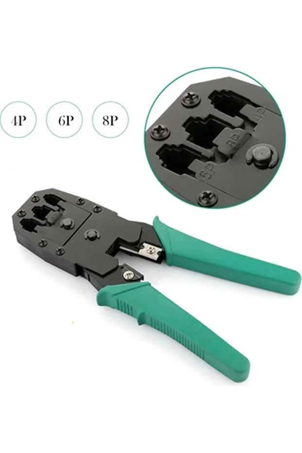 6 İn 1 Set Cat5/6 Rj45 Pense Tester Cihazı 100 Adet Jak Krone Bıçağı - Kablo Soyucu - 100 Adet Cover Network Set