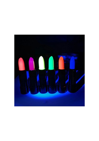 Karanlıkta Parlayan Yanan Uv Neon Ruj Yüz Boyama 6 Adet 6 Renk Çok Renkli