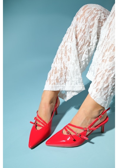 Luvishoes Magra Kırmızı Rugan Sivri Burun Arkası Açık İnce Topuklu Kadın Ayakkabı Kırmızı Rugan Luvishoes Magra Kırmızı Rugan Sivri Burun Arkası Açık İnce Topuklu Kadın Ayakkabı Kırmızı Rugan