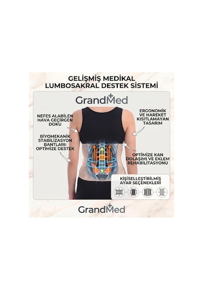 Lumbosakral Korse Çelik Balenli Bedensiz Ayarlanabilir