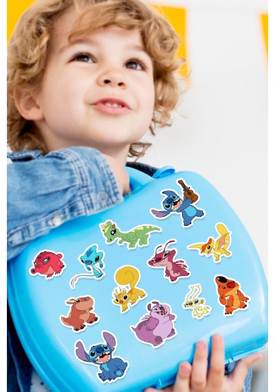 127 Adet Stitc Temalı Sticker Seti - Kalem Suluk Defter Cam Masa Laptop Tablet Sticker Suya Dayanıklı Çok Renkli