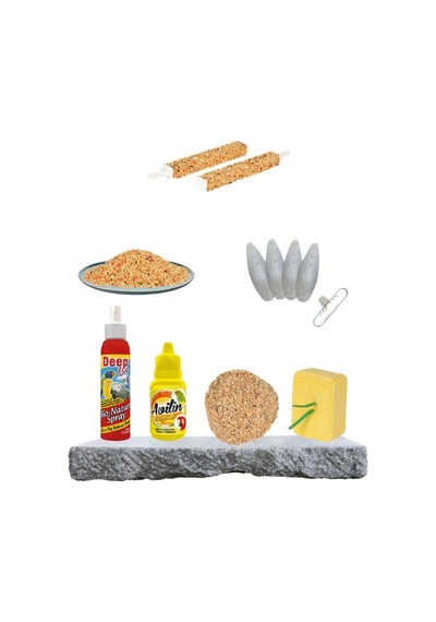 Muhabbet Kuş Yem,vitamin,gaga Taşı Ve Bakım Seti