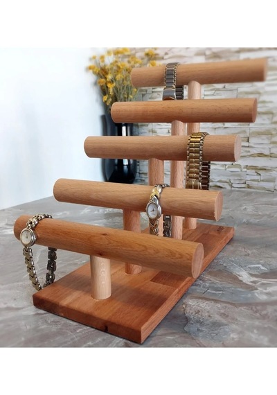 Bilezik Bileklik Saat Takı Organizer Ahşap Askısı 27cm Takı Standı Askılık Takı Aksesuar Düzenleyici