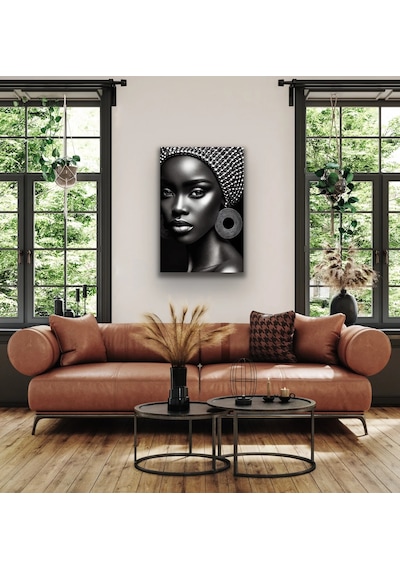 Afrikalı Siyahi Kadın Kanvas Tablo 70x100