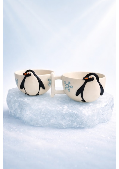 Meggdecor Lonely Penguin Seti Siyah Beyaz