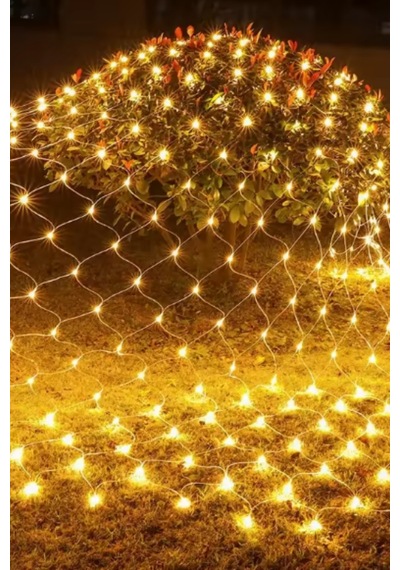 Ağ Led Işık 2x2 File Ağ Perde Led Işık Gün Işığı Eklemeli 190 Ledli Örümcek Ağı Işığı Yılbaşı Süsü Gün Işığı