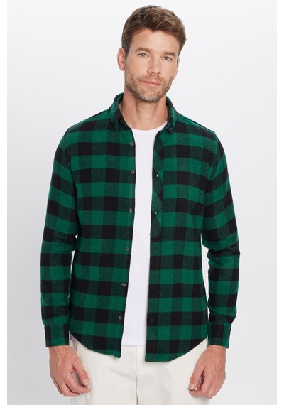 Tudors Erkek Slim Fit Dar Kesim Oduncu Düğmeli Yaka Kareli Kışlık Gömlek-32267 Çok Renkli Tudors Erkek Slim Fit Dar Kesim Oduncu Düğmeli Yaka Kareli Kışlık Gömlek-32267 Çok Renkli