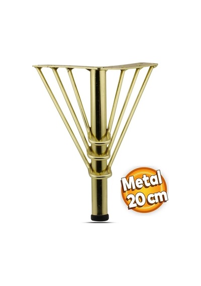 Moda Telli Tv Ünitesi Koltuk Ayağı 20 Cm Gold Metal Baza Ayak 2 Adet Altın