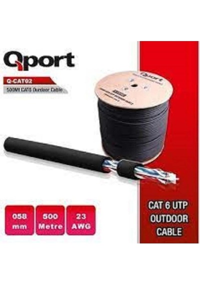 Q-cato2 23awg 500m Makaralı Outdoor Siyah Kablo